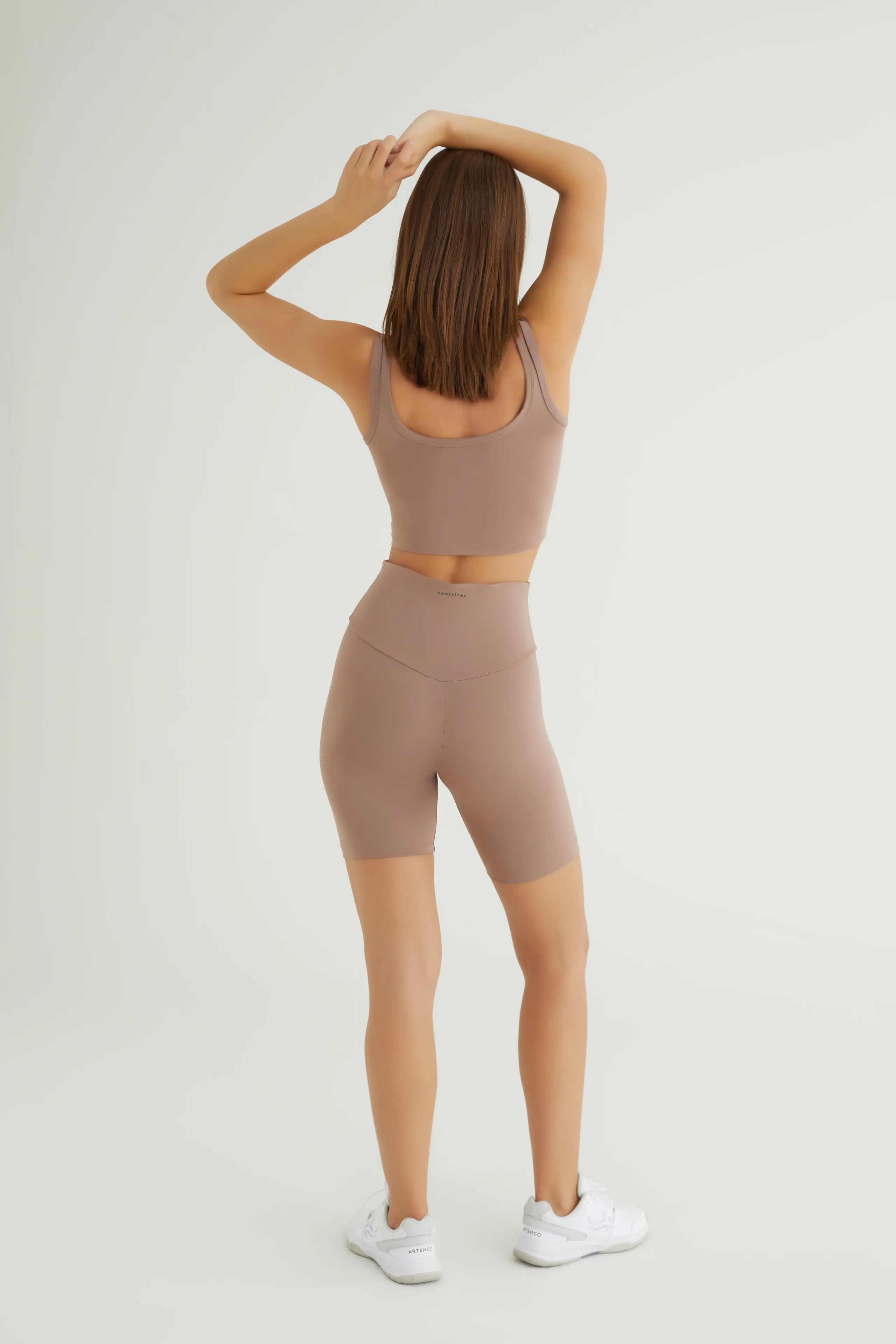 Comfortlux Taba Yüksek Bel Cep Detaylı Bisiklet Taytı 20 Cm