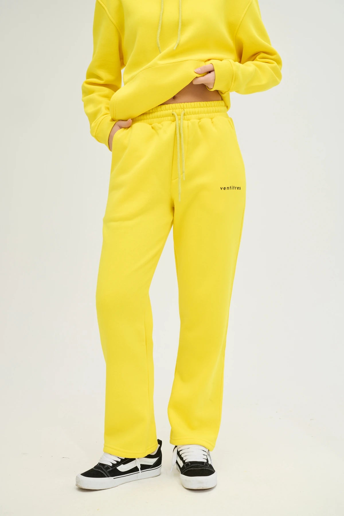 Unisex Sarı Oversize Eşofman Altı