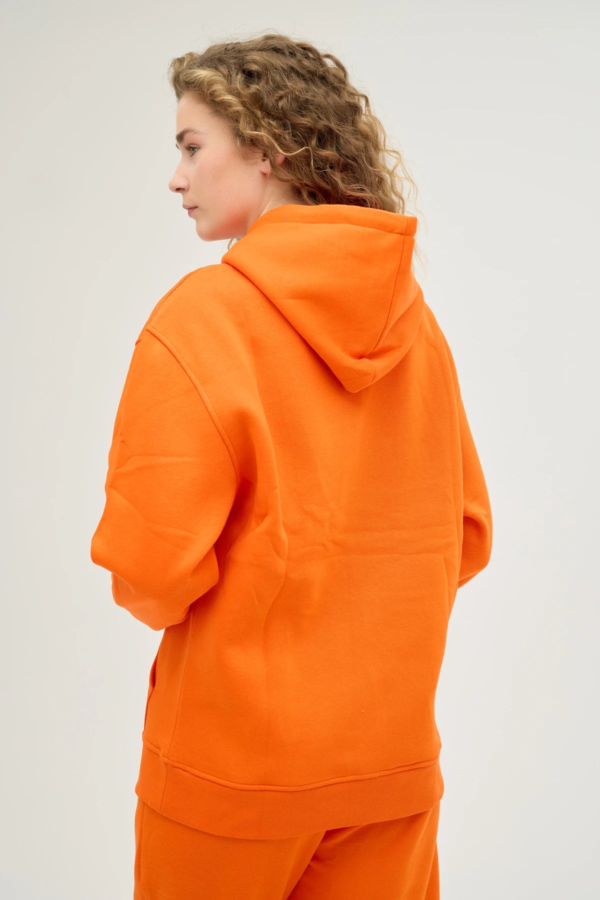 Unisex Turuncu Kapüşonlu Oversize Eşofman Takımı