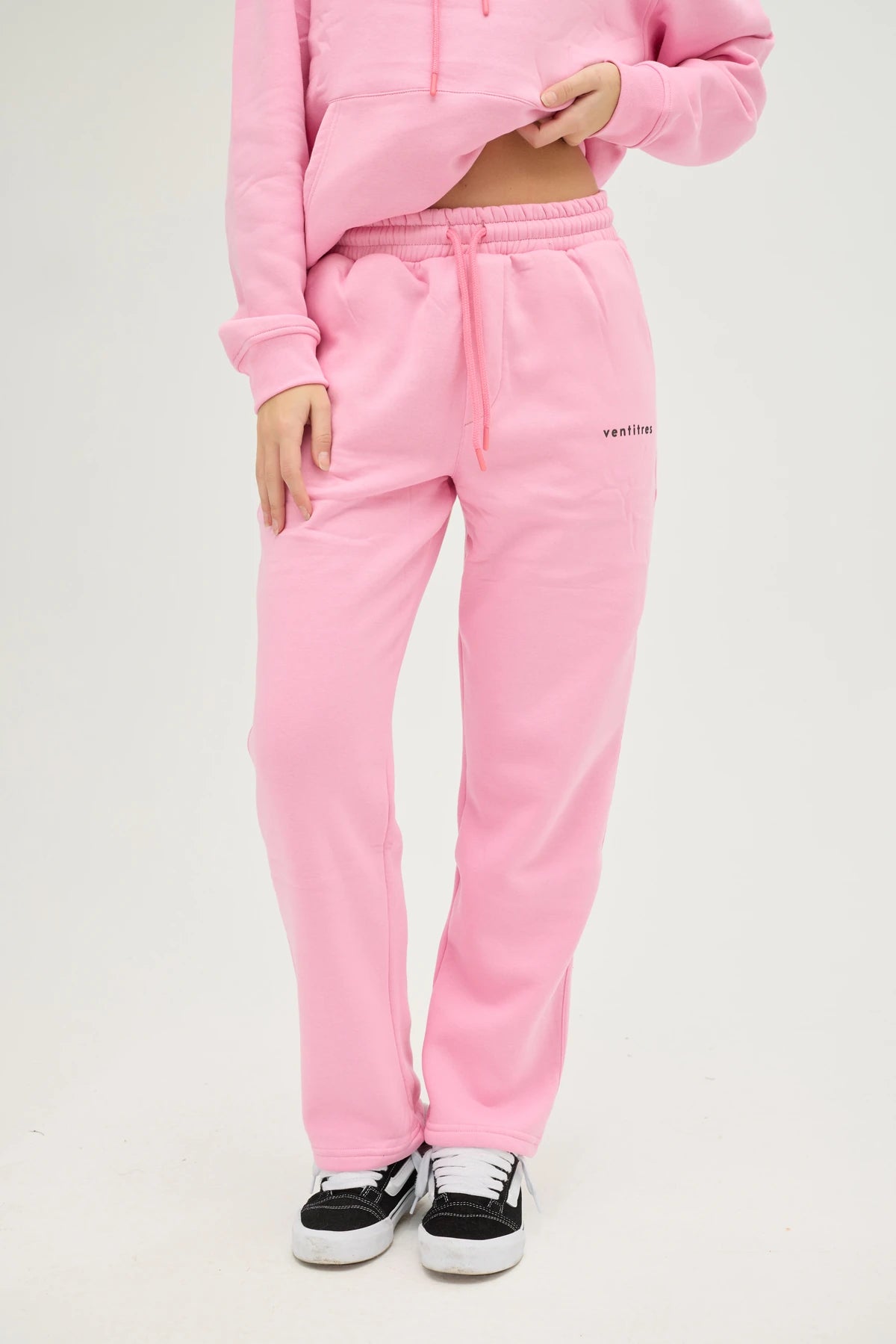 Unisex Pembe Kapüşonlu Oversize Eşofman Takımı