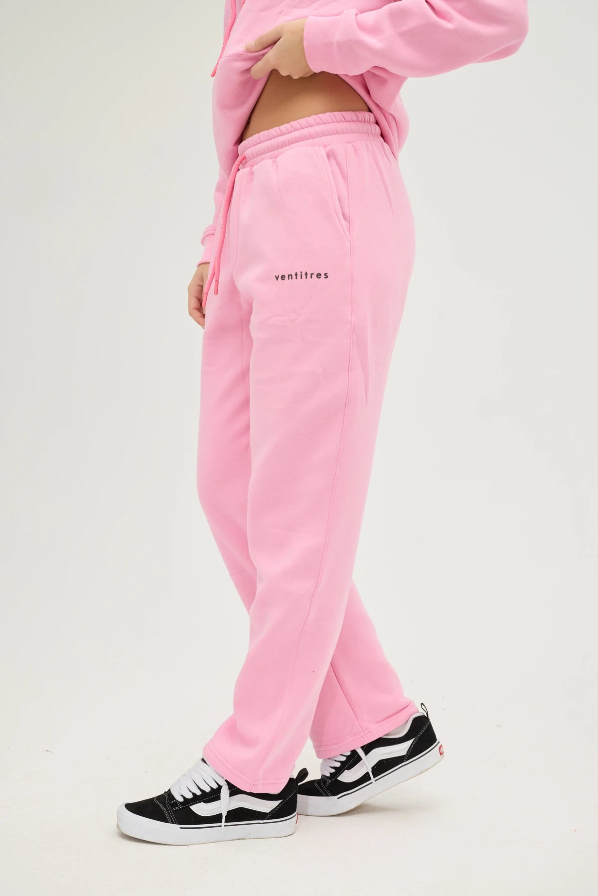 Unisex Pembe Kapüşonlu Oversize Eşofman Takımı