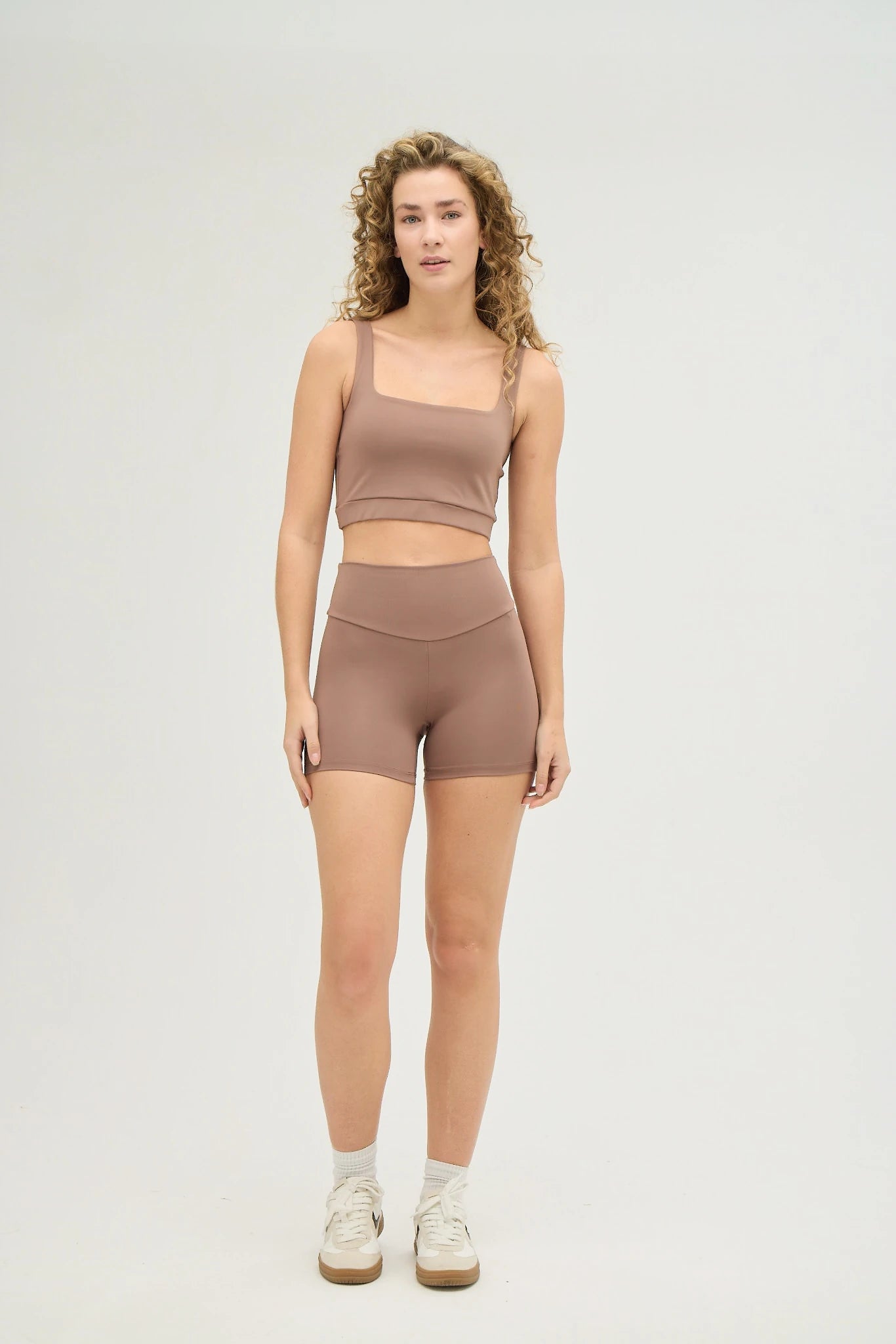 Comfortlux Taba Yüksek Bel Cep Detaylı Kısa Tayt