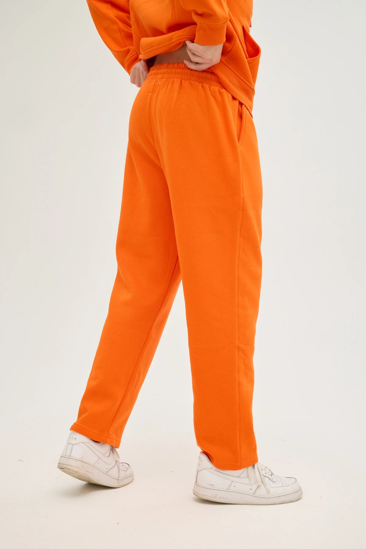 Unisex Turuncu Kapüşonlu Oversize Eşofman Takımı