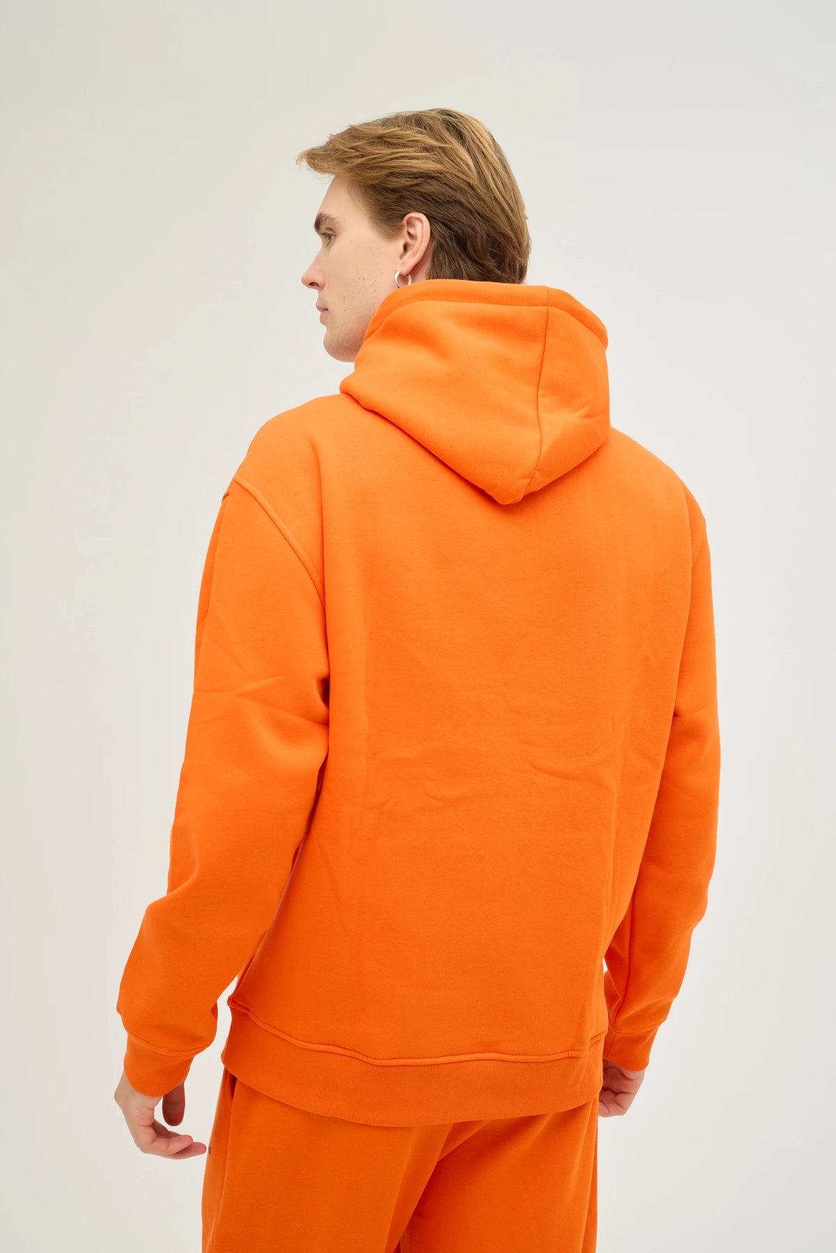 Unisex Turuncu Kapüşonlu Oversize Eşofman Takımı