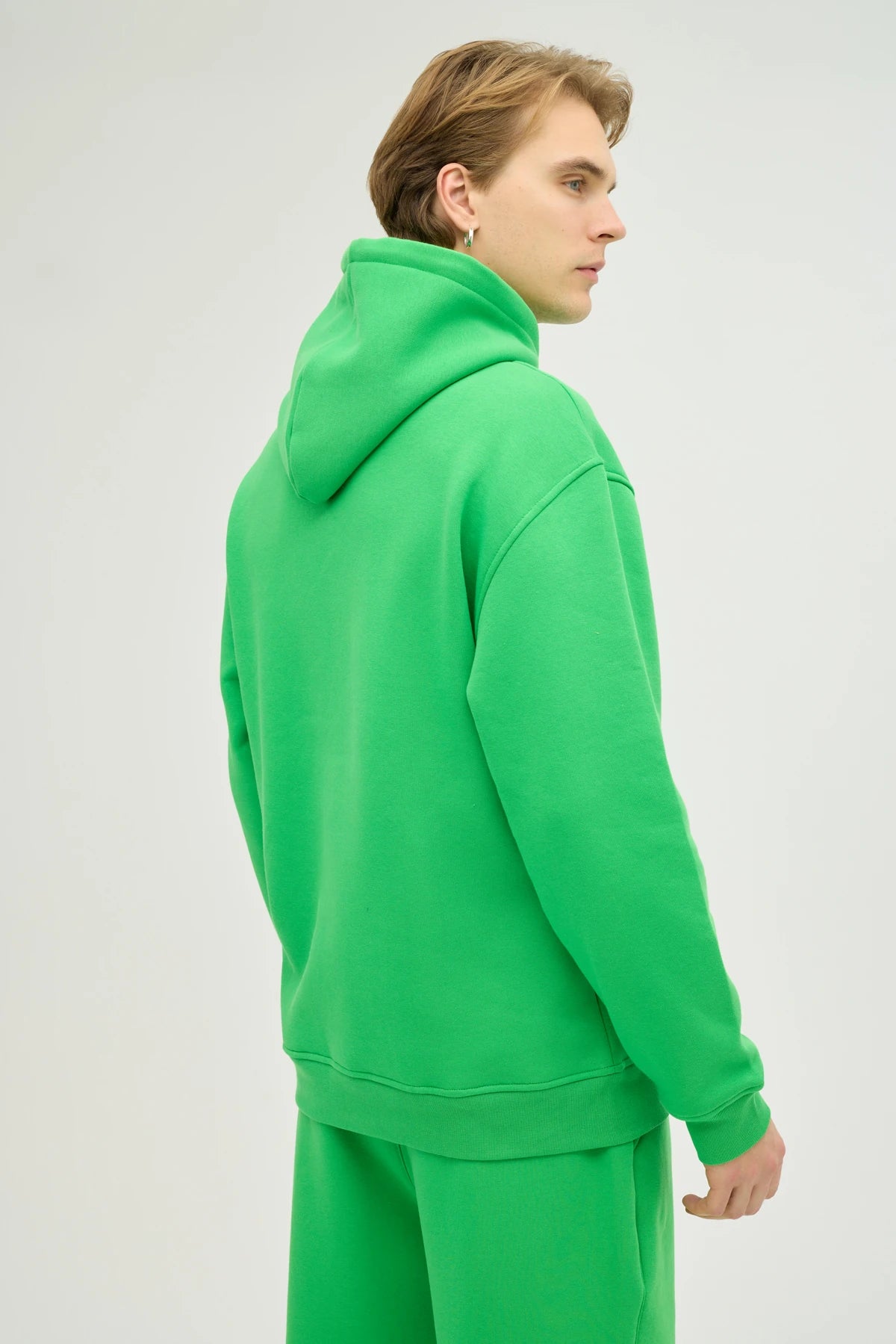 Unisex Yeşil Kapüşonlu Oversize Sweatshirt