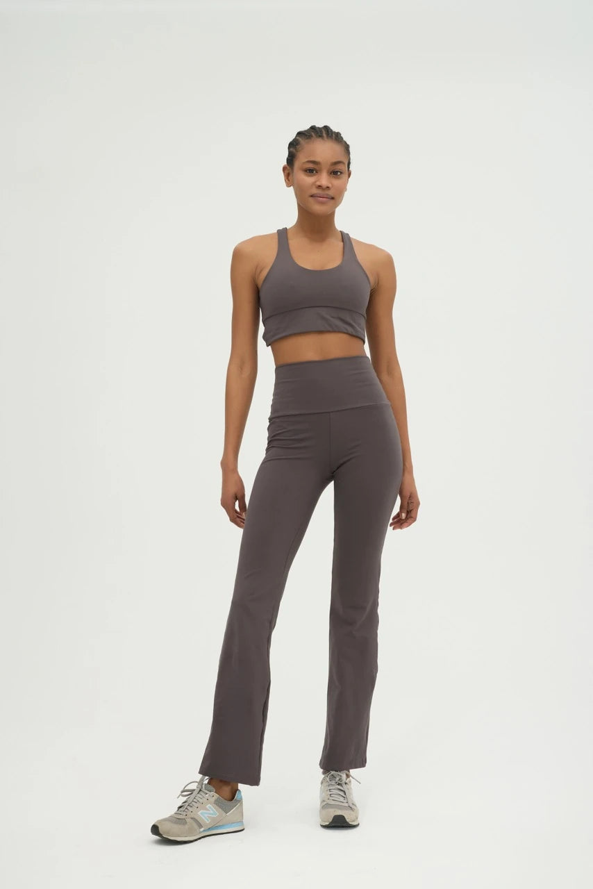 Comfortlux Füme Yüksek Bel İspanyol Paça Tayt