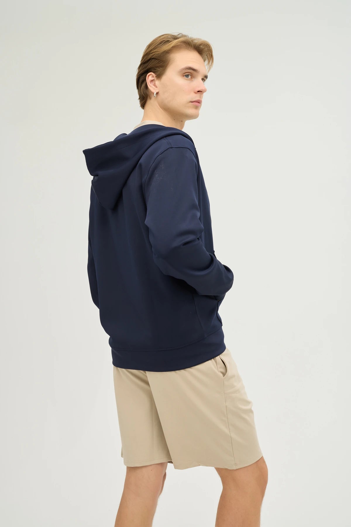 Unisex Lacivert Kapüşonlu ve Fermuarlı Scuba Üst Regular Fit