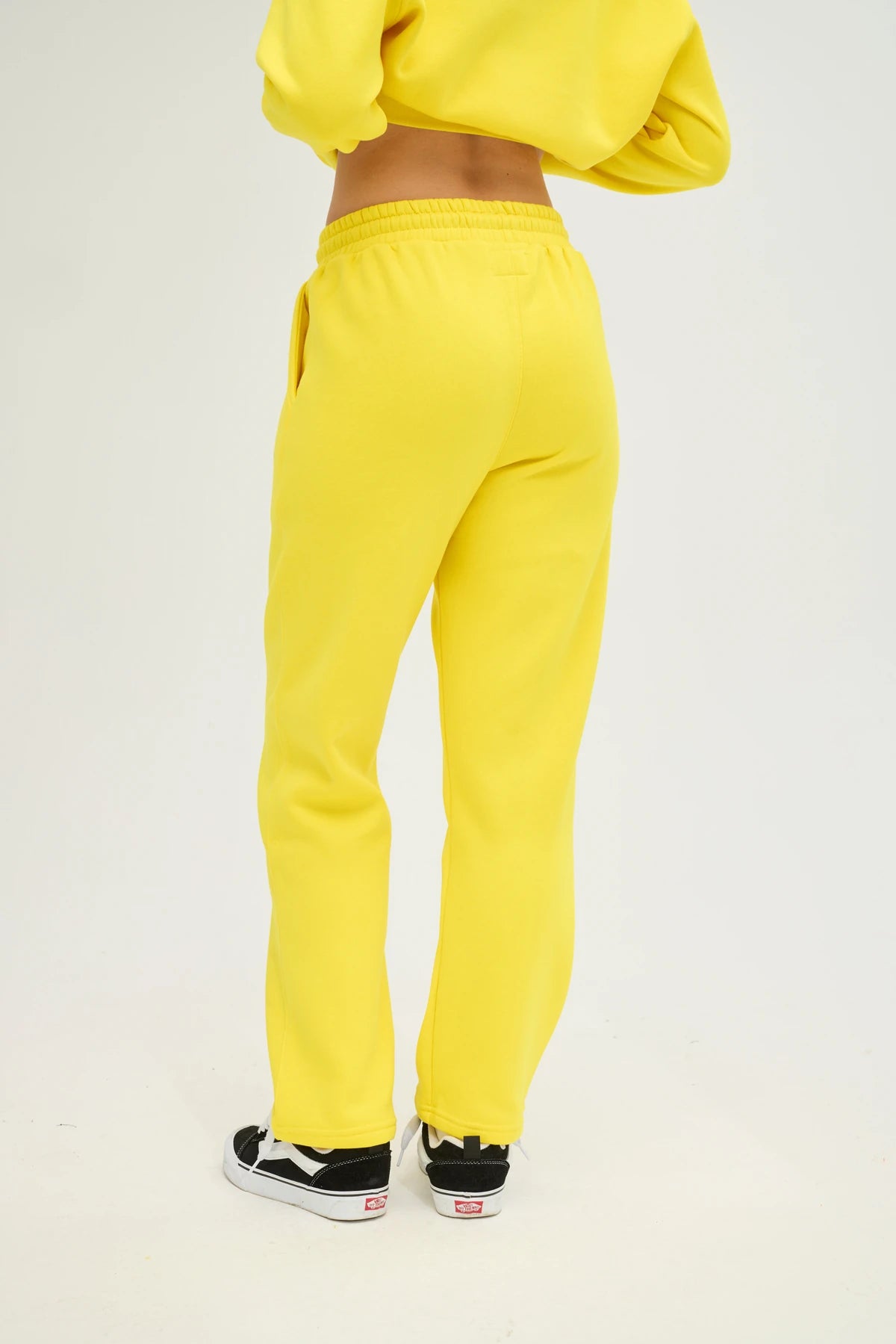 Unisex Sarı Kapüşonlu Oversize Eşofman Takımı