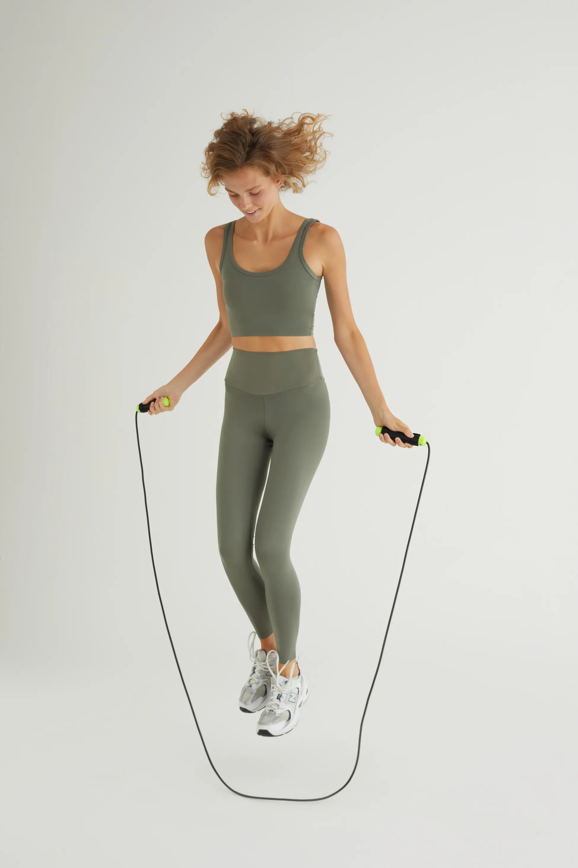 Comfortlux Haki Yüksek Bel Bilek Boy Tayt