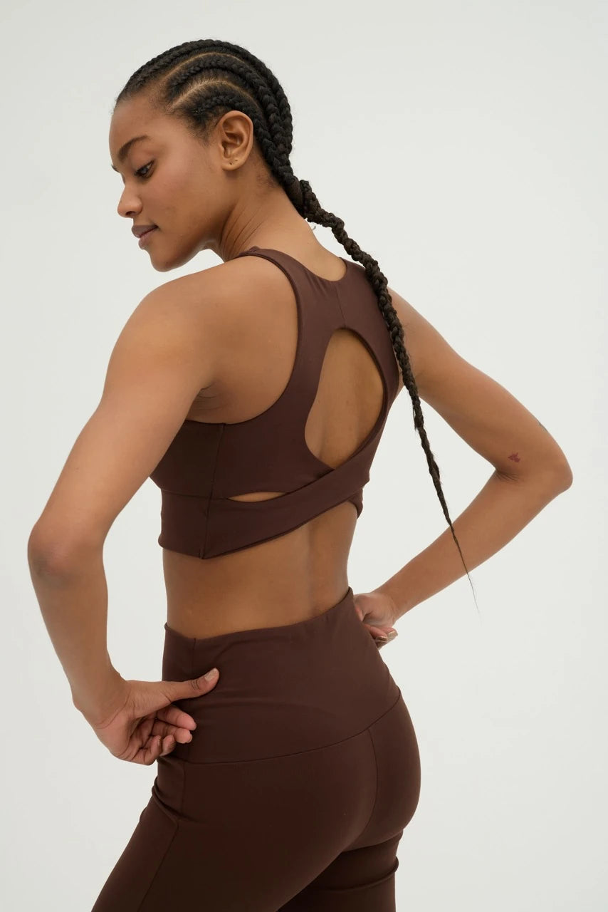 Comfortlux Koyu Kahve Sırtı Açık Crop