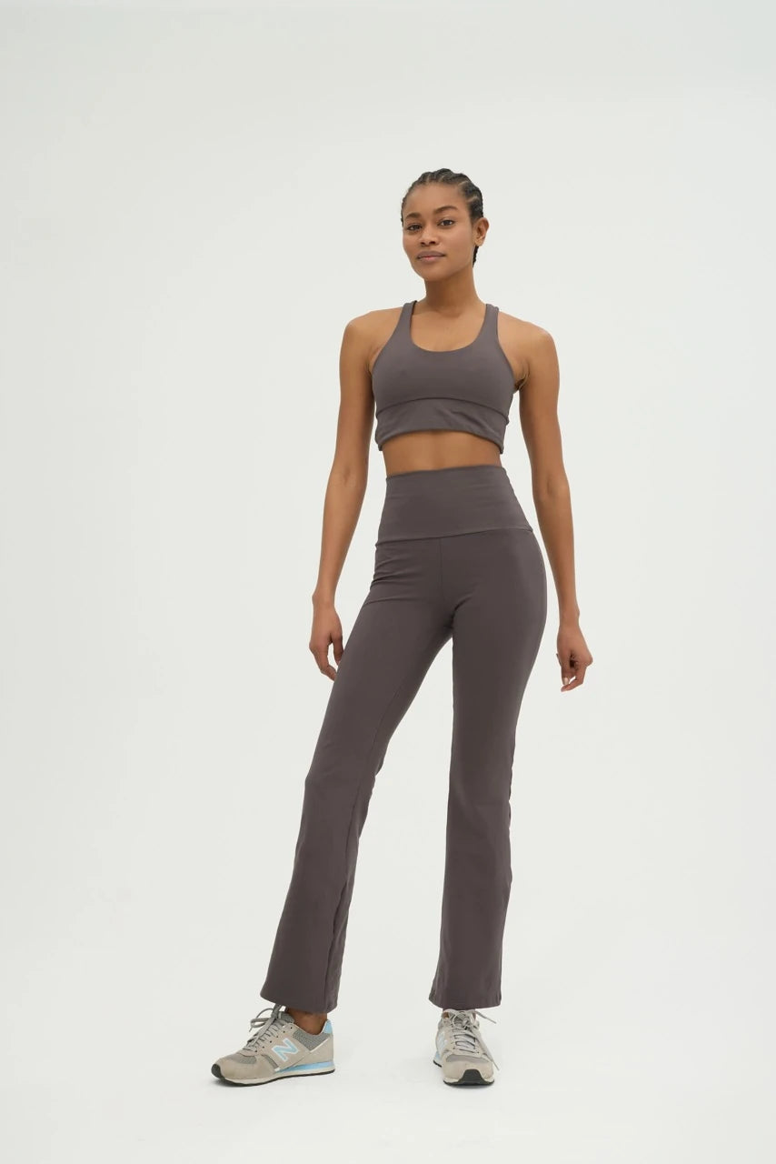 Comfortlux Füme Yüksek Bel İspanyol Paça Tayt