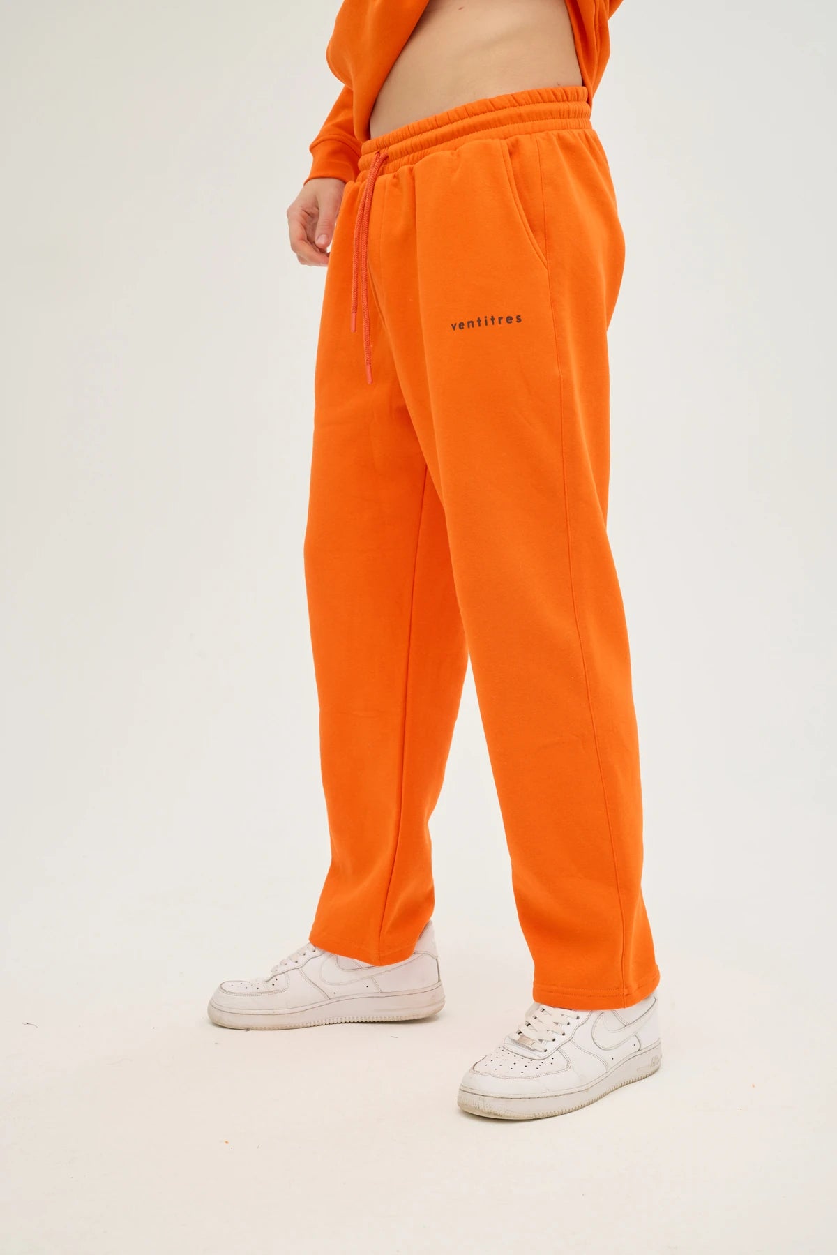 Unisex Turuncu Kapüşonlu Oversize Eşofman Takımı