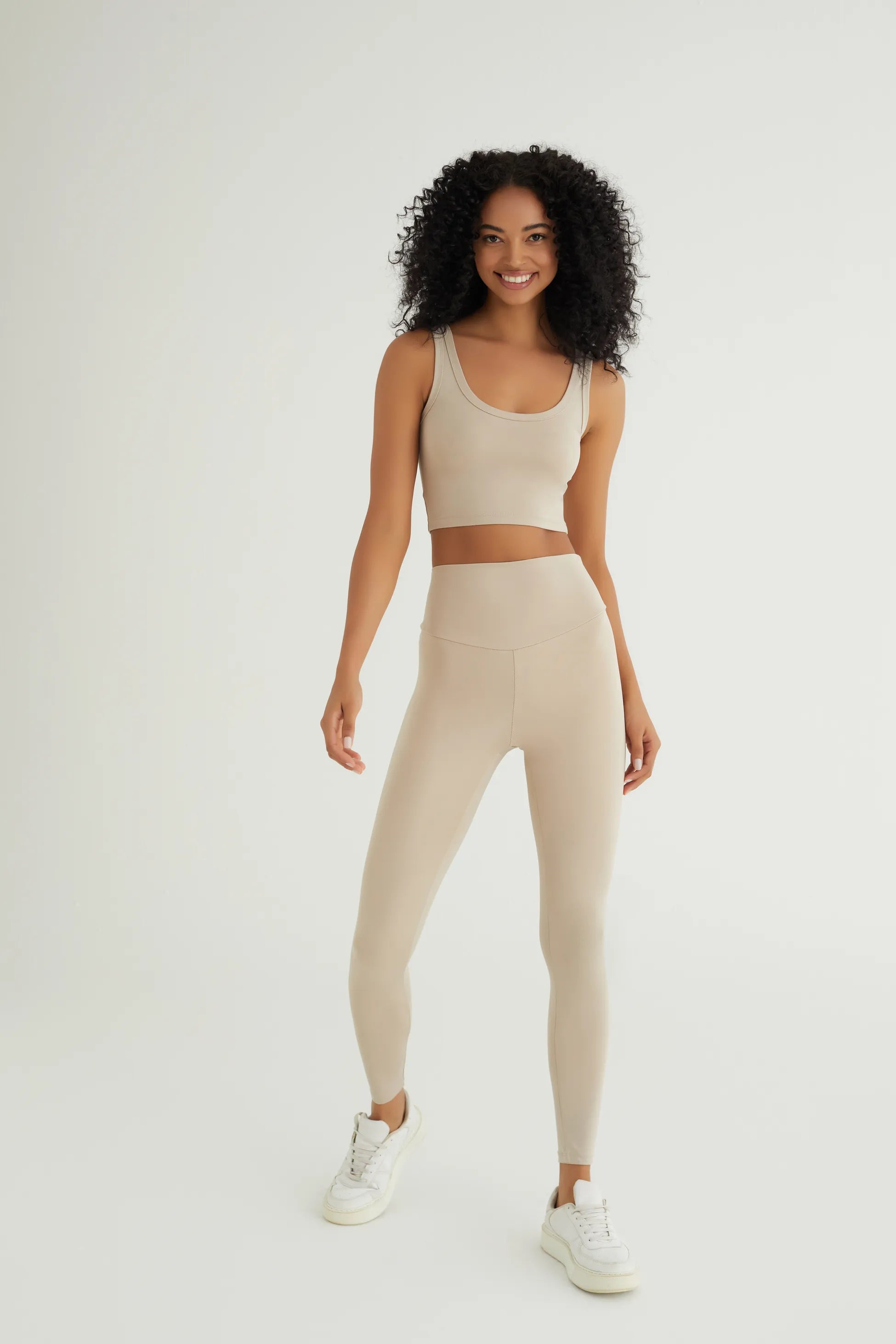 Comfortlux Bej Yüksek Bel Bilek Boy Tayt