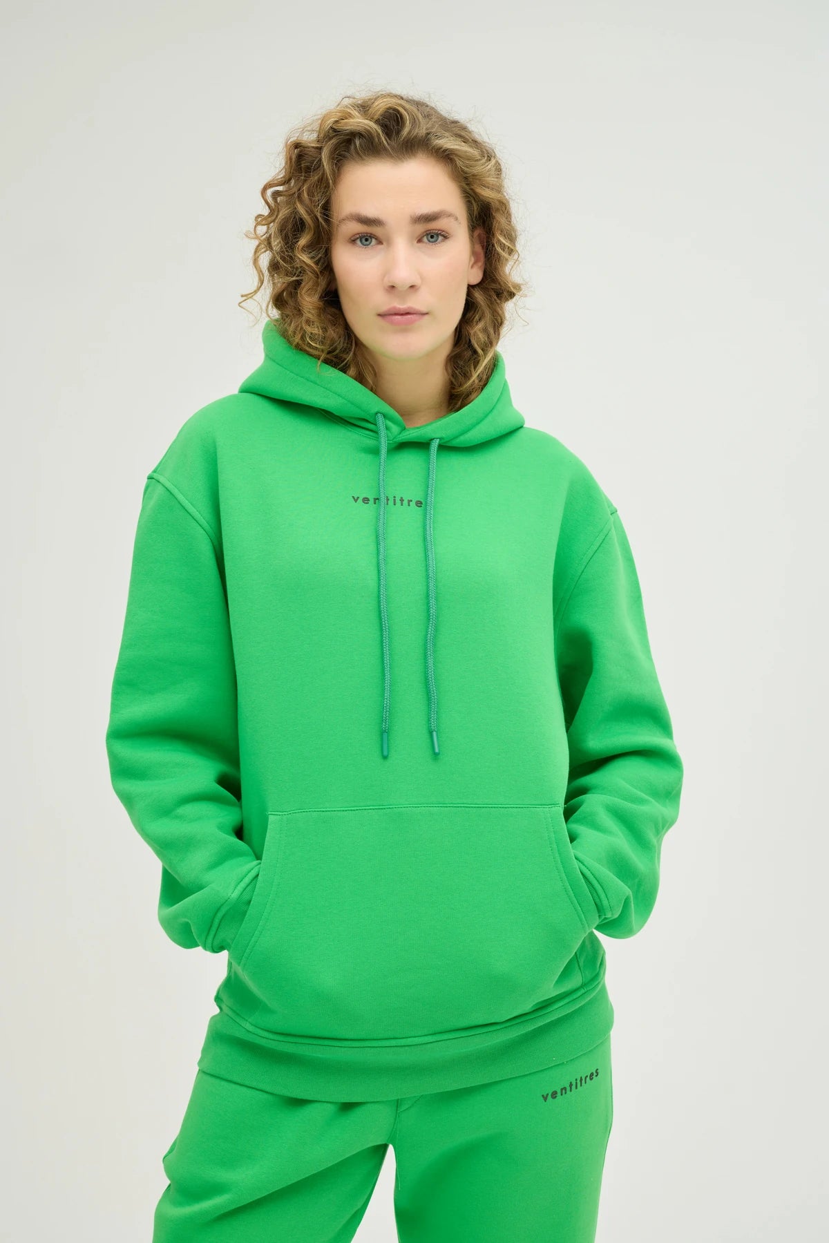Unisex Yeşil Kapüşonlu Oversize Sweatshirt