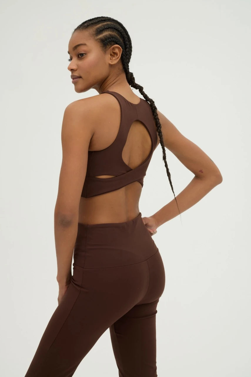 Comfortlux Koyu Kahve Sırtı Açık Crop