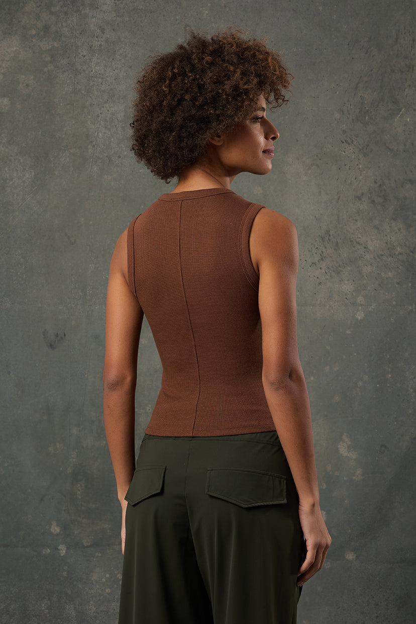Pure Rib Tank - Kahverengi